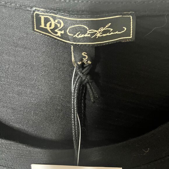 DG2 Diane Gilman Flutter Short Sleeve Black Top Size Small New with Tags - Picture 6 of 7